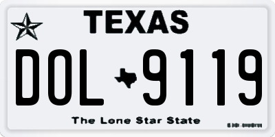 TX license plate DOL9119