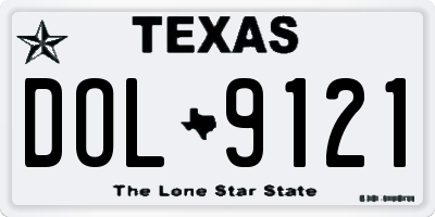 TX license plate DOL9121