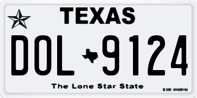 TX license plate DOL9124