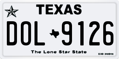 TX license plate DOL9126