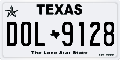 TX license plate DOL9128