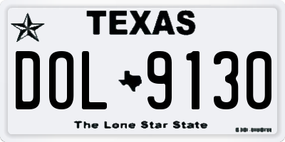 TX license plate DOL9130