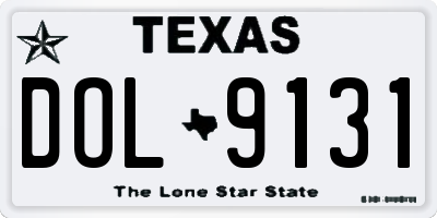 TX license plate DOL9131