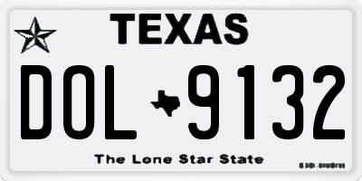 TX license plate DOL9132