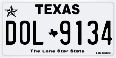 TX license plate DOL9134
