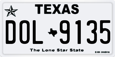 TX license plate DOL9135