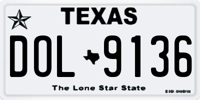 TX license plate DOL9136