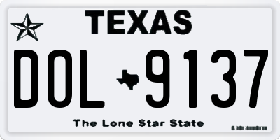 TX license plate DOL9137