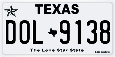 TX license plate DOL9138