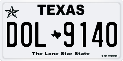 TX license plate DOL9140