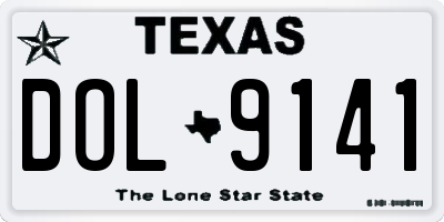 TX license plate DOL9141