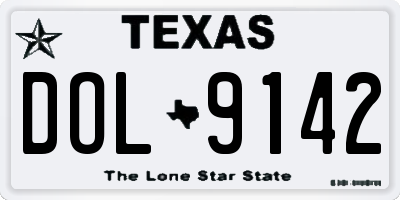 TX license plate DOL9142