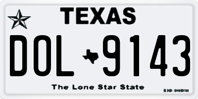 TX license plate DOL9143