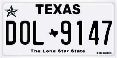TX license plate DOL9147