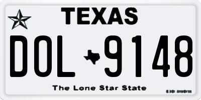 TX license plate DOL9148