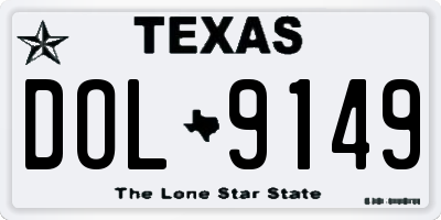TX license plate DOL9149