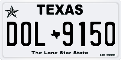 TX license plate DOL9150