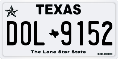 TX license plate DOL9152