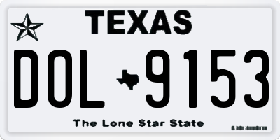 TX license plate DOL9153