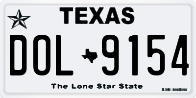 TX license plate DOL9154