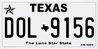 TX license plate DOL9156