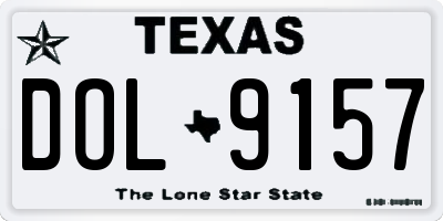 TX license plate DOL9157