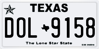 TX license plate DOL9158