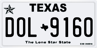 TX license plate DOL9160