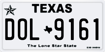 TX license plate DOL9161