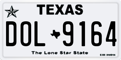 TX license plate DOL9164