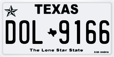 TX license plate DOL9166