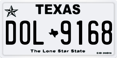 TX license plate DOL9168