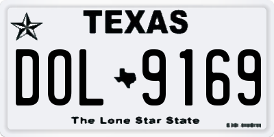 TX license plate DOL9169