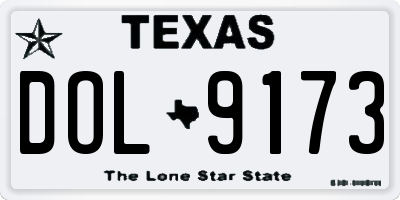 TX license plate DOL9173