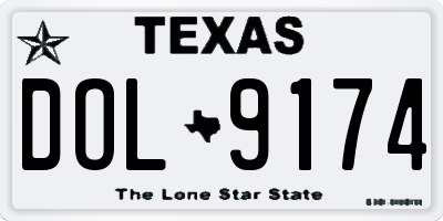 TX license plate DOL9174