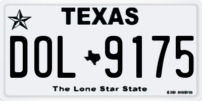 TX license plate DOL9175