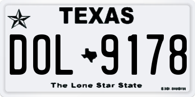 TX license plate DOL9178