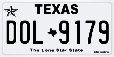 TX license plate DOL9179