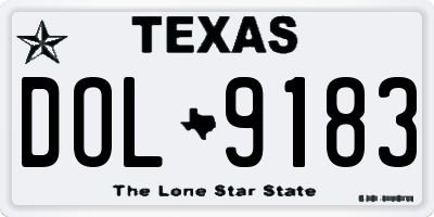 TX license plate DOL9183