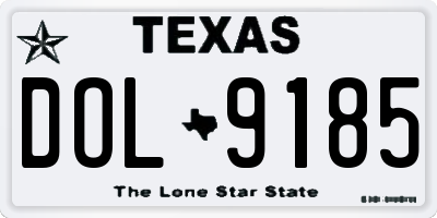 TX license plate DOL9185