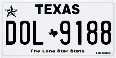 TX license plate DOL9188