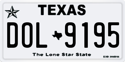 TX license plate DOL9195