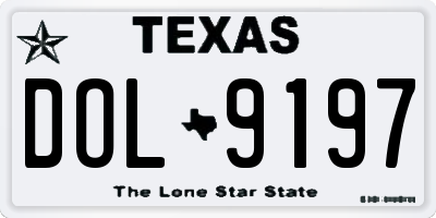 TX license plate DOL9197