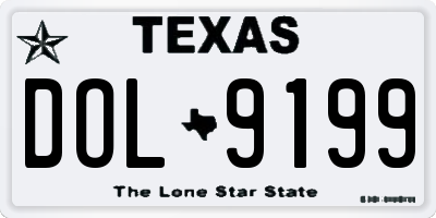 TX license plate DOL9199