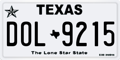 TX license plate DOL9215