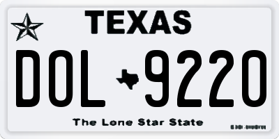 TX license plate DOL9220
