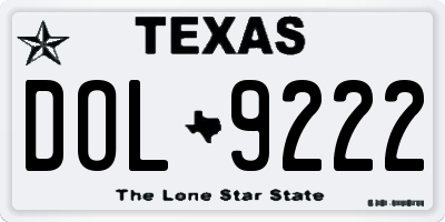 TX license plate DOL9222