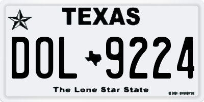 TX license plate DOL9224