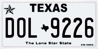 TX license plate DOL9226