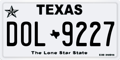 TX license plate DOL9227